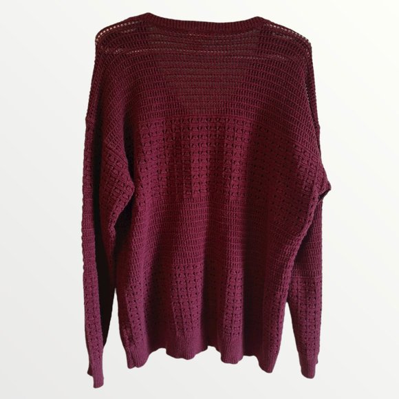 DKNY Jeans Cotton Blend V-Neck Sweater - Picture 4 of 5